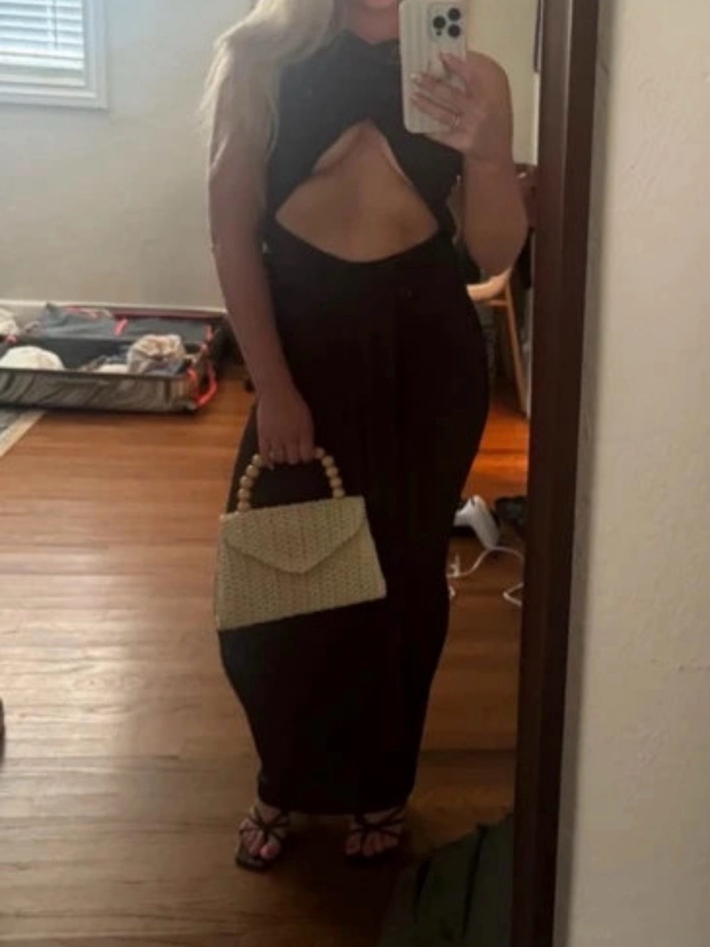 Chocolate Brown Cutout Halter Maxi Dress - Murci